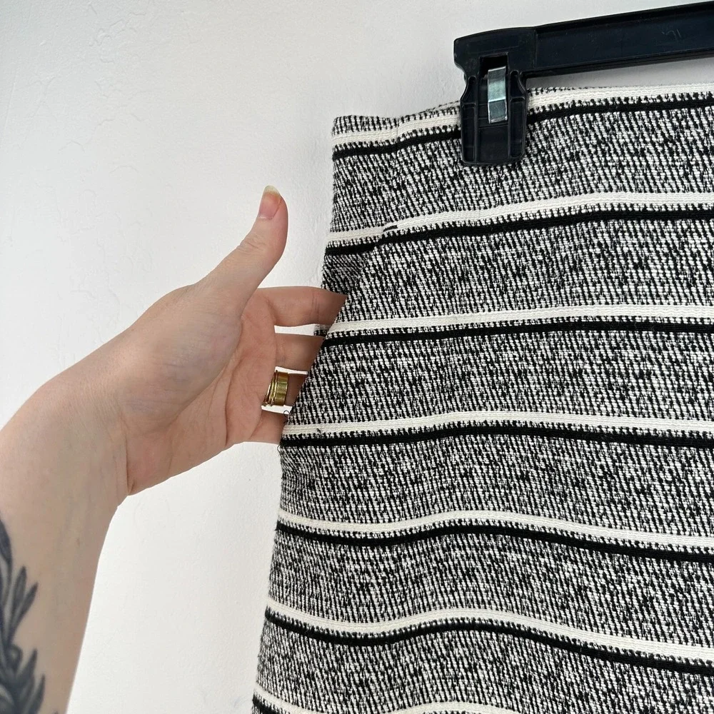 Ann Taylor Tweed‎ Mini Skirt Womens 6 Black White Pencil Office Work Church